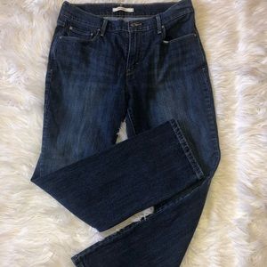 levi 505 straight leg dark wash jeans